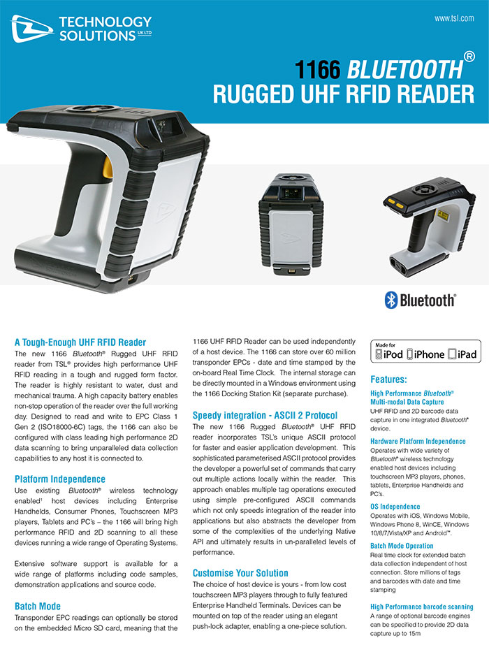 TSL 1166 UHF RFID Reader